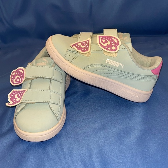 PUMA SMASH V2 Baby Aqúa Electric Orchid-White Sneakers 11C - Picture 6 of 13